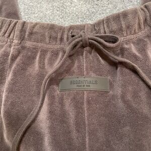 Essentials Fear of God Cotton Blend Velour Pants Size Large Dark Gray Loungewear
